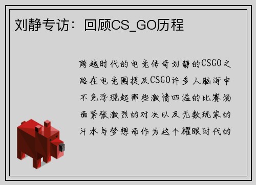 刘静专访：回顾CS_GO历程